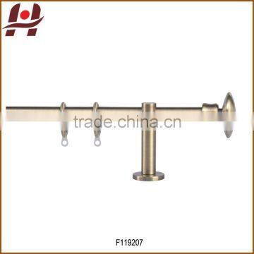 F119207-metal iron aluminium stainless steel brass plated plain twisted extensible telescopic window curtain poles rods pipes