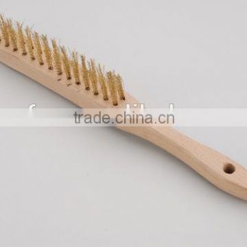 beech wooden handle brass wire brush