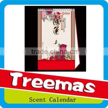 Custom shape and custom scent desktop calendar