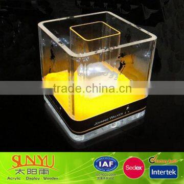 Export LED Acrylic Wine Display Holder Clear PMMA Wine Display Holder Manufacturer