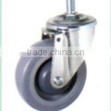 Swivel/Swivel Brake Threaded Stem Castor Fitted with TPR Wheel, Flange Bearing