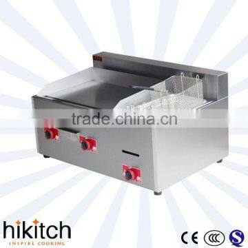 Stainless Steel Gas Griddle and Deep fryer Counter Top Plate in Guangzhou