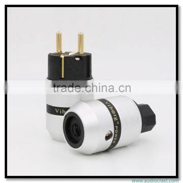 OEM/ODM Viborg Audio Aluminum Gold Plated Schuko Power Plug Connector+IEC Female Plug photo-6