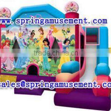 Latest design and cheap inflatable Princess combo, inflatable jumping castle, inflatable slip and slide