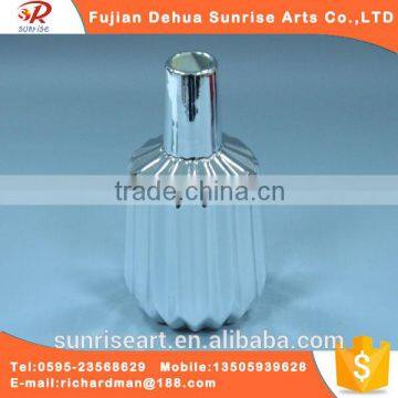 Silver plating type ceramic craft vase cone