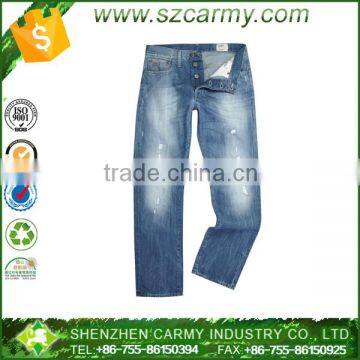 Destroy Washed 100 Cotton Light Blue Men's Gently Flare Denim Jeans