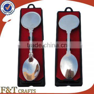 Manufactur plating nickle iron bank disposable spoon for souvenir