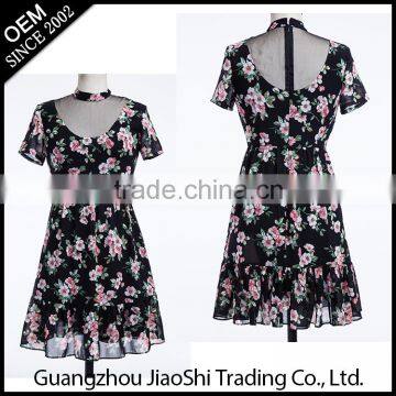 Printed Traditional Style Ladies Simple Design Fashion Dress for Lady