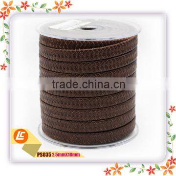 brown real cow skin peace woven leather cord