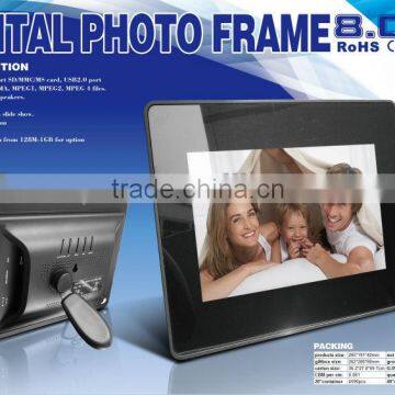 2013 Hot !!! fashion 8 inch digital photo frame full function