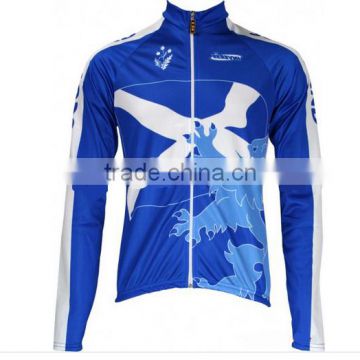 men's long sleeve sublimation printing scottish cycling jersey