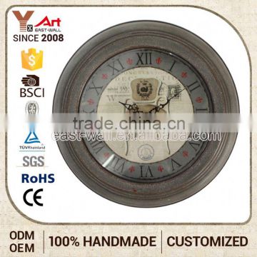 Embroidery Design Custom Color Train Station Clock Wall Clocks Funny Designs