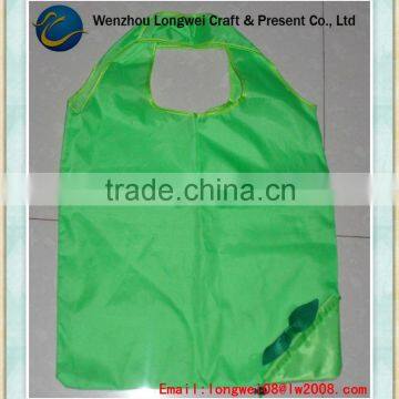 green apple shape foldable polyester shopping bag