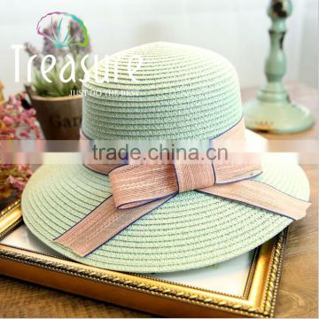 Wholesale hot selling summer beach big brim fashion straw hat hat with drawstring environmental hat