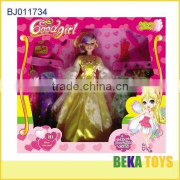 good girl plastic doll with 5 sets of skirts beautiful girl set dolls