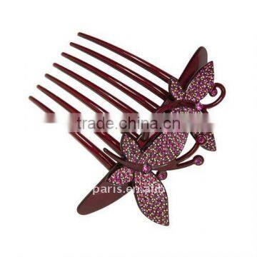 Fashion butterfly rhinestone Insert Comb