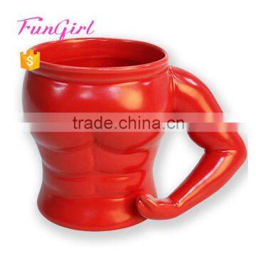 New Premium Muscle Man Ceramic Mug Red Cup Ceramic Mug