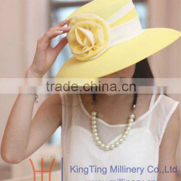 Designer Yellow and White Summer hats / party Hats/women's hats