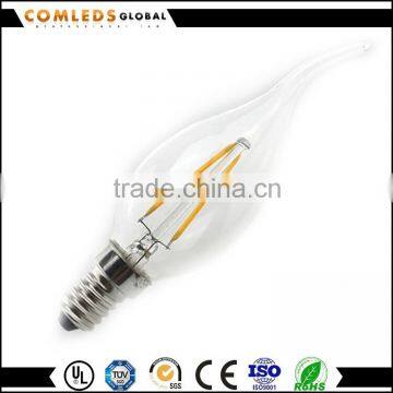 led filament candle light , electronic led cob filament lamp e14