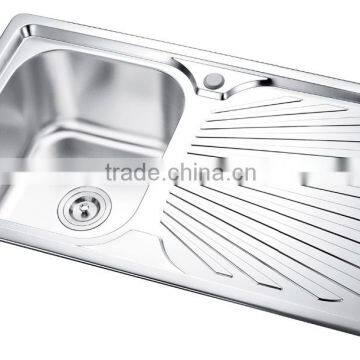 SC-122 One bowl stainless steel sink with backsplash