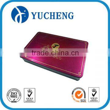 colorful rectangular shape metal tin can