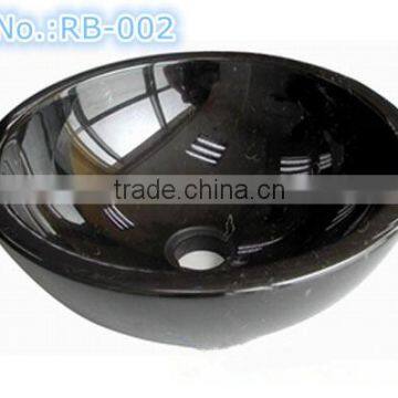 RB-002 black natural stone wash basin