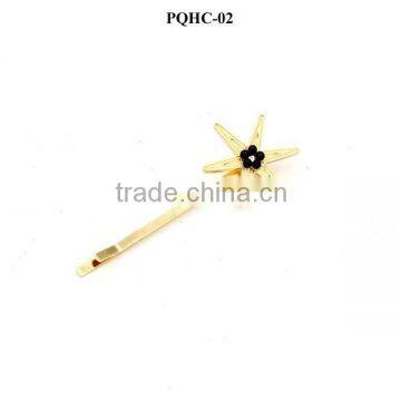 2015 Hot selling popular gold alloy bead star bobby hairpins