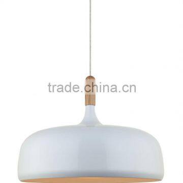 E27 Metal & Timber Shade Pendant Light,Modern Wooden Pendant Lamp