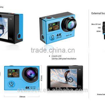 4K 30fps Action Camera Dual Screen go Pro Style Original Genuine AT-H3R 4K + Wifi + 2.4G Remote Control photo-6