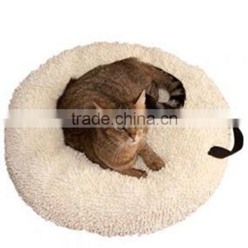 Comfort cream flannelette pet dog cat bed cushion with anti-slip backing