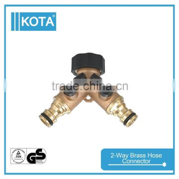 Metal Garden Accessory 2 Way Brass Hose Connector                        
                                                Quality Choice