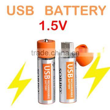 2016 New Product 1.5V AA Recharge Mobile Li-ion Lithium Battery