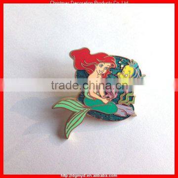 Colorful Little Mermaid metal pin badge (KMS-2047)