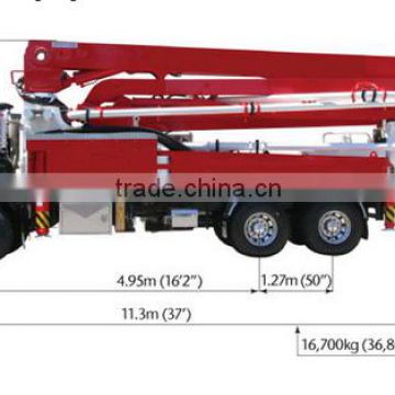 Truck-mounted concrete pump 48m,long pump truck mouted