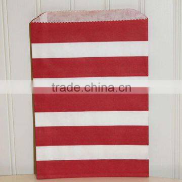 Large red and white horizontal Stripe paper straws bags