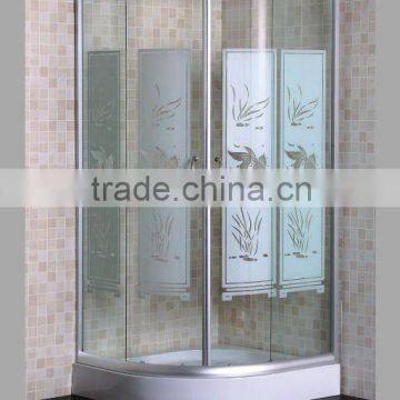 pretty concise shower enclosure with goldfish printing tempered glass (S131 goldfish)