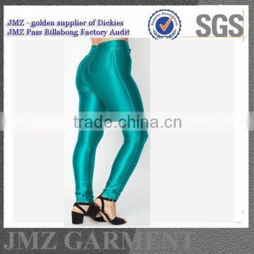 custom shinny simple new disco pants design for girl OEM woman top 2015