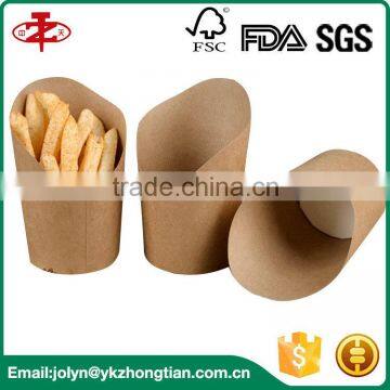 Hot Selling Disposable Single Wall Oblique Paper Cup for French Fries