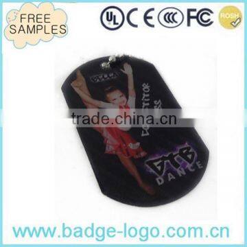 Epoxy Coated Novelty Customized Metal Dancing Dog Tag