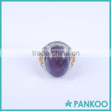 Facory Direct Sale 15*20mm 925 Sterling Silver Natural Stone Ring Jewelry