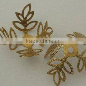 Metal gold plated Leaf shape unique bead cap