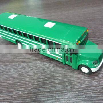 customized green school bus replica