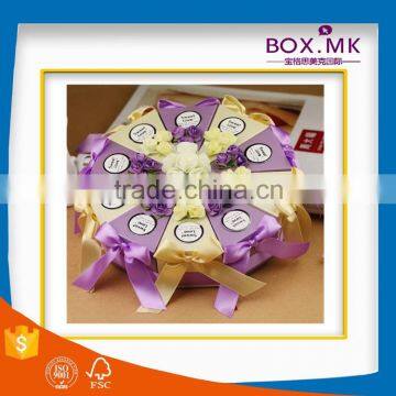 2016 Custom Fashion Design High Quality Newest Pink Paper Wedding Favor Box photo-6