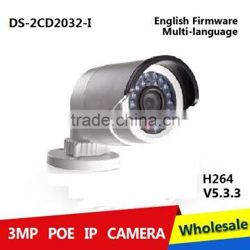 2015 NEW DS-2CD2032-I V5.3.3 ENversion Network Mini IP Camera Outdoor 30M IR 3MP 1080P Security Camera HD POE