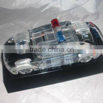 pure pink crystal police car model for business gift (R-1058