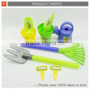 Funny Plastic Pretend Play Kids Garden Tools Set Toys photo-4