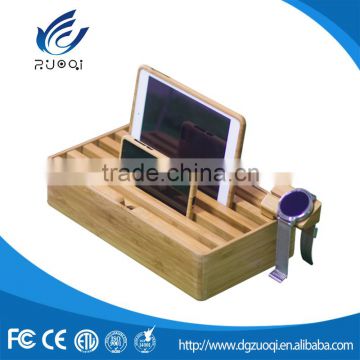 Competitive price customize bamboo or walnut charger station