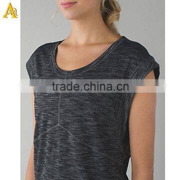 Womens Fashion Deep V Neck T Shirts Womens Tri-blend Tee Custom Printed Heather Gray Short Sleeve T Shirts