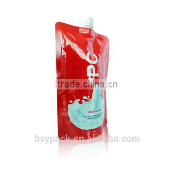 Beverage and wine bag with spout/Food packaging spout pouch for juice /liquid stand up pouch with spout