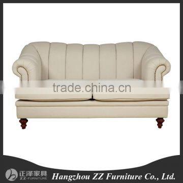 Classical style solid wood 2 seater sofa, fabric sofa